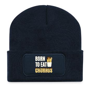 Born To Eat Churros - Recycled Patch Beanie - french navy - Front