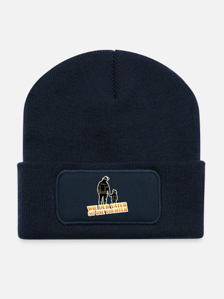 Feuerwehr Vater Tochter - Recycelte Patch Beanie - French Navy
