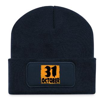 Halloween T-Shirt Süßes oder Saures 31 Oktober - Recycelte Patch Beanie - French Navy - Vorne