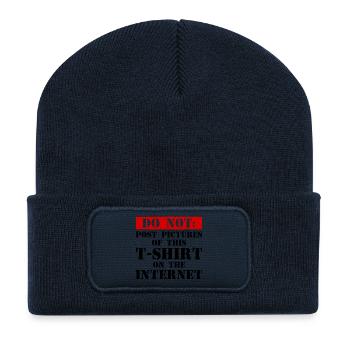 Ne pas Internet – Nerd, médias sociaux et plaisir geek - Beanie recyclé à patch - bleu marine - Devant
