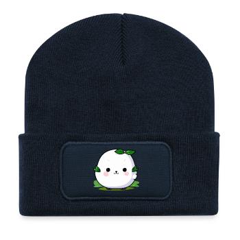 Kawaii Pflanze Kuschel Maskottchen - Recycelte Patch Beanie - French Navy - Vorne