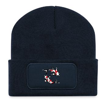 pixelart koi - Recycled Patch Beanie - french navy - Front