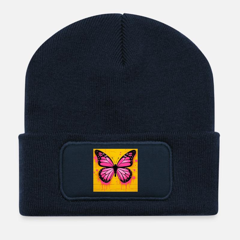 Schmetterling - Recycelte Patch Beanie - French Navy