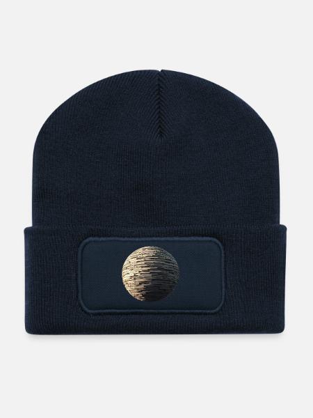 Sphère de pierre - Beanie recyclé à patch - bleu marine