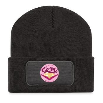 Corn with pink background - Recycled Patch Beanie - dark grey - Front