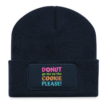 Donut go me on the cookie please - Recycled Patch Beanie - french navy - Front