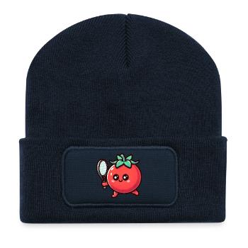 Kawaii Tennis Tomato Cute Funny - Recycled Patch Beanie - french navy - Front
