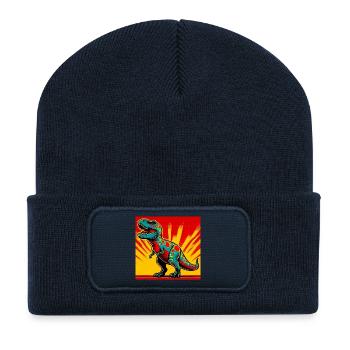 dinosaure - Beanie recyclé à patch - bleu marine - Devant