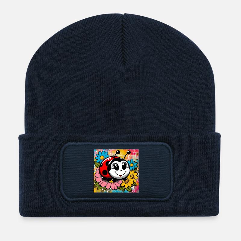 Marienkäfer - Recycelte Patch Beanie - French Navy