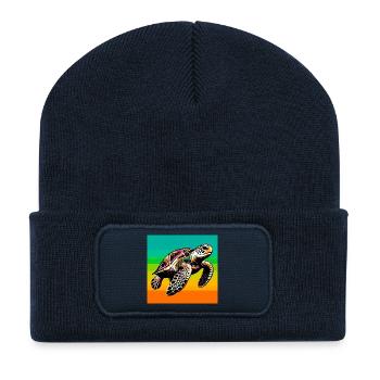 turtle - Recycled Patch Beanie - french navy - Front