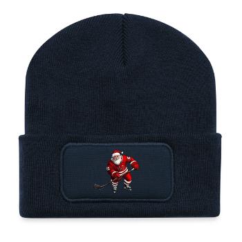 Weihnachtsmann Eishockeyspieler - Recycelte Patch Beanie - French Navy - Vorne