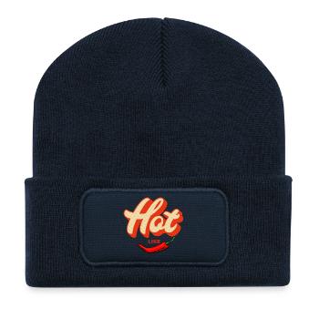 Fort comme le piment – Épicé rétro - Beanie recyclé à patch - bleu marine - Devant