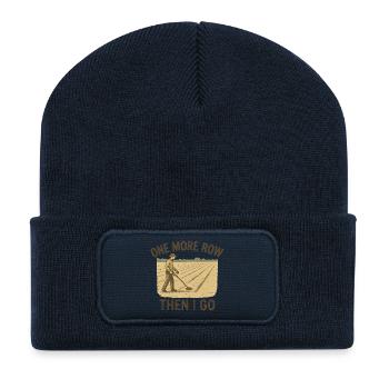 One More Row Then I Go Metal Detecting Fun - Recycled Patch Beanie - french navy - Front