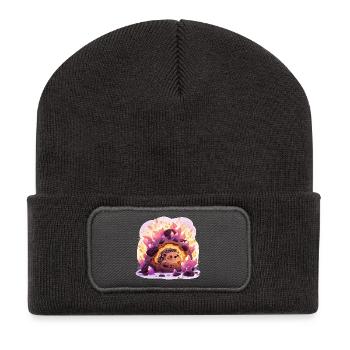 Crystal Cave Hedgehog - Recycled Patch Beanie - dark grey - Front