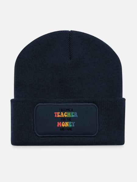 I became a Teacher for the Money and Fame - Lehrer - Recycelte Patch Beanie - French Navy