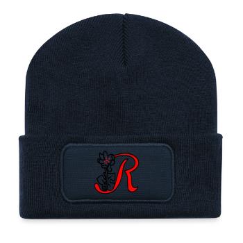 Letter R - Recycled Patch Beanie - french navy - Front