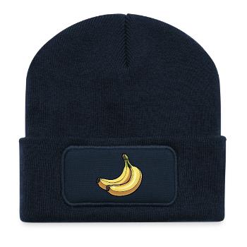 Glowing Bananas Cartoon - Recycled Patch Beanie - french navy - Front