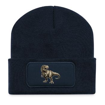 Illustration caméléon dans le style vintage - Beanie recyclé à patch - bleu marine - Devant
