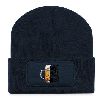 My Plans for Today - Cool Beer Logo - Recycled Patch Beanie - french navy - Front