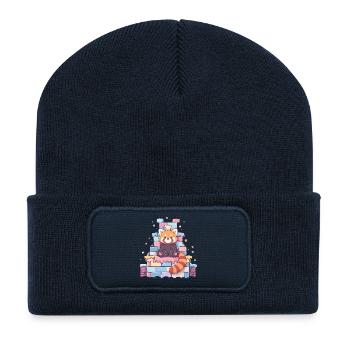 Kawaii Panda in the Sugar Castle - Recycled Patch Beanie - french navy - Front