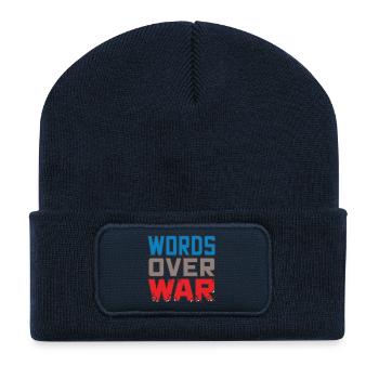 WORDS OVER WAR #2 - let's talk - Beanie recyclé à patch - bleu marine - Devant