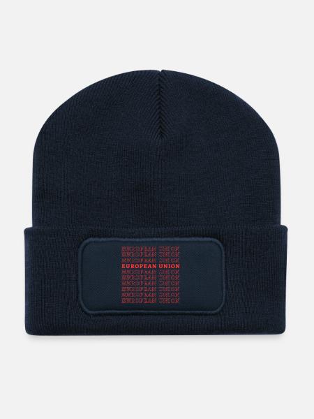 UNION EUROPÉENNE - Beanie recyclé à patch - bleu marine