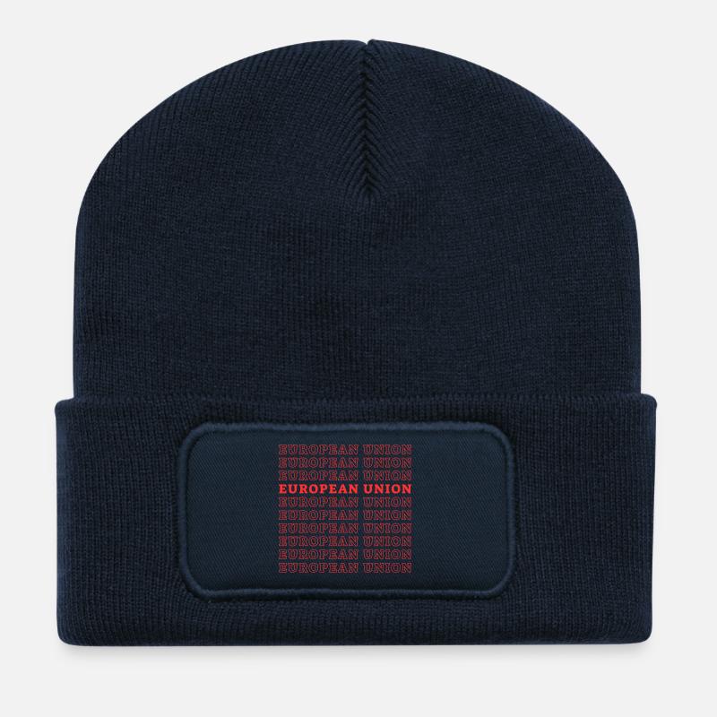 EUROPEAN UNION - Recycelte Patch Beanie - French Navy