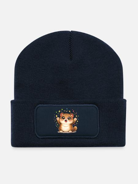Kuschelkätzchen Jubelfest - Recycelte Patch Beanie - French Navy
