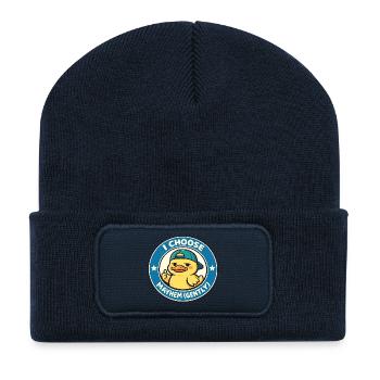 Ich wähle Chaos sanft Ente - Recycelte Patch Beanie - French Navy - Vorne