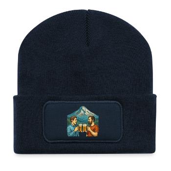 Bergkulisse Bierfreunde Toast - Recycelte Patch Beanie - French Navy - Vorne