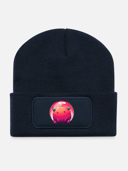 Fluffiges Monstergesicht Gradient - Recycelte Patch Beanie - French Navy