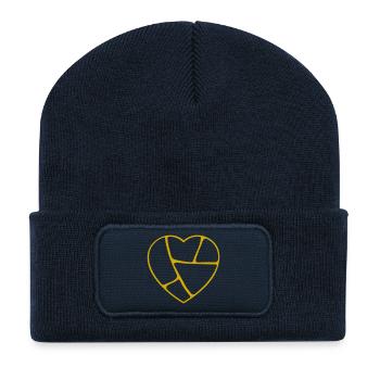 Cœur Kintsugi (creux) - Beanie recyclé à patch - bleu marine - Devant
