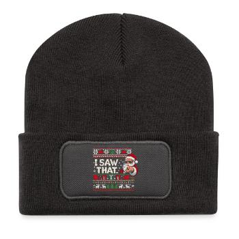 Ich habe diesen lustigen Weihnachtsmann im hässlic - Recycelte Patch Beanie - Dunkelgrau - Vorne