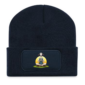 Yoga Schaf - Recycelte Patch Beanie - French Navy - Vorne
