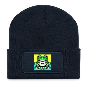 Frosch - Recycelte Patch Beanie - French Navy - Vorne