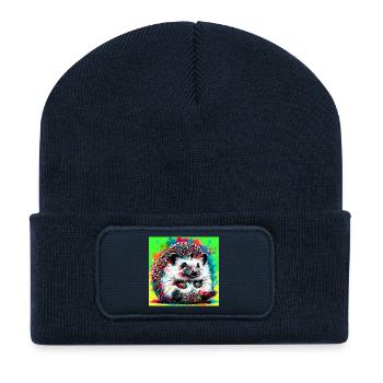Igel - Recycelte Patch Beanie - French Navy - Vorne