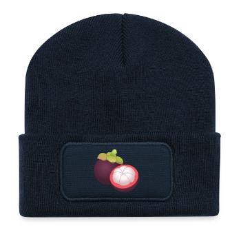 Mangosteen Pop Art - Recycelte Patch Beanie - French Navy - Vorne