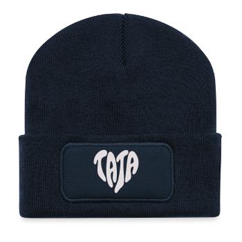 Tata – Kleines Herz (Individuelle Farbe) - Recycelte Patch Beanie - French Navy - Vorne