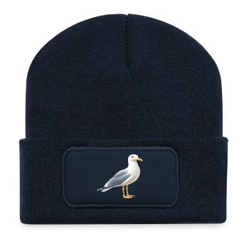 Küstenwolken Möwe - Recycelte Patch Beanie - French Navy - Vorne