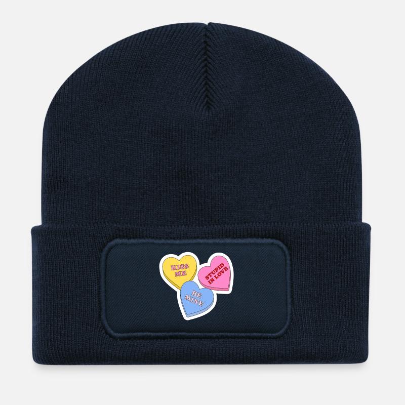 Candy-Hearts-Design - Recycelte Patch Beanie - French Navy