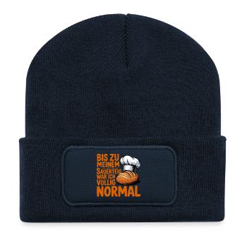 Until the first sourdough I was normal - Recycled Patch Beanie - french navy - Front