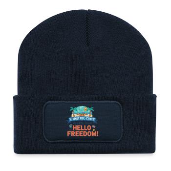 Pension: Retirement Mode Activated – Hello Freedom - Recycled Patch Beanie - french navy - Front