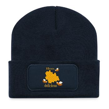 Bees with honeycomb - Recycled Patch Beanie - french navy - Front