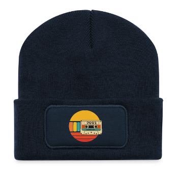 Geburtstag 2001 Geburtstag 2001 Geboren 2001 Geburtstag - Recycelte Patch Beanie - French Navy - Vorne