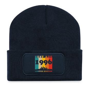 1996 Vintage Birthday Gift Man Woman - Recycled Patch Beanie - french navy - Front