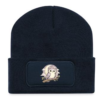 Moonlight Owl Dream - Recycled Patch Beanie - french navy - Front