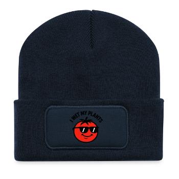 Je Mouille Mes Plantes Tomate Jardinage - Beanie recyclé à patch - bleu marine - Devant