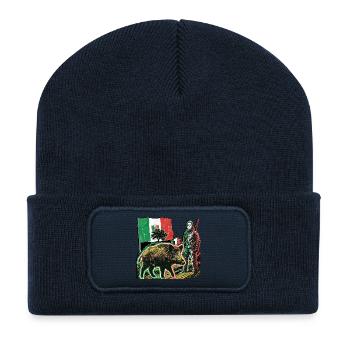 Wild Boar Huntress Italy Flag Italian - Recycled Patch Beanie - french navy - Front