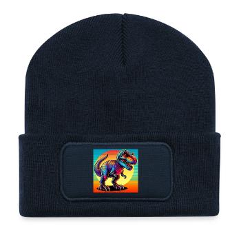 Dinosaurier - Recycelte Patch Beanie - French Navy - Vorne