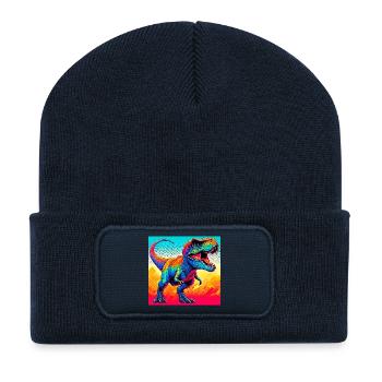 dinosaure - Beanie recyclé à patch - bleu marine - Devant